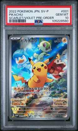PIKACHU 001/SV-P SCARLET & VIOLET PRE-ORDER SV PROMO POKEMON JAPANESE PSA 10 - Image 1