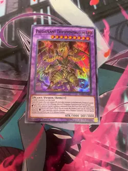YUGIOH - PREDAPLANT TRIPHYOVERUTUM - SUPER RARE - LED5 - NM - 1ST ED - Image 1