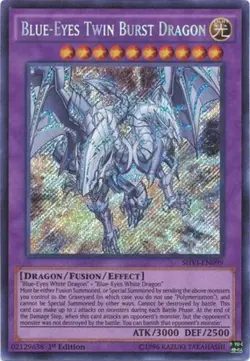 Yugioh! LP Blue-Eyes Twin Burst Dragon - SHVI-EN099 - Secret Rare - 1st Edition - Image 1