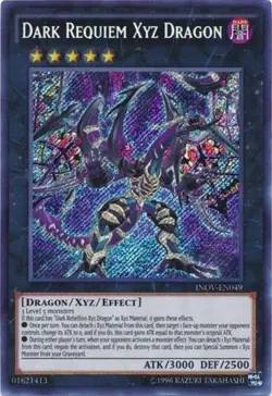 Yugioh! LP Dark Requiem Xyz Dragon - INOV-EN049 - Secret Rare - Unlimited Editio - Image 1
