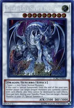 Yugioh! LP Azure-Eyes Silver Dragon - LCKC-EN066 - Secret Rare - Unlimited Editi - Image 1
