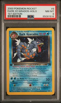 2000 POKEMON ROCKET 1ST EDITION #8 DARK GYARADOS-HOLO PSA 8 - Image 1