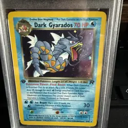 2000 Pokemon TCG Rocket Dark Gyarados HOLO 1st Edition 8/82 PSA 8 Swirl - Image 2