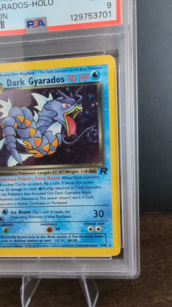 2000 POKEMON TCG ROCKET #8 DARK GYARADOS 1ST EDITION HOLO PSA 9 MINT with SWIRL - Image 2