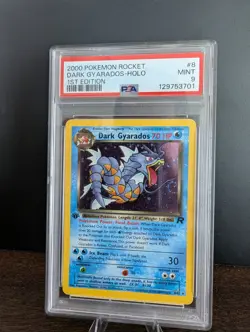 2000 POKEMON TCG ROCKET #8 DARK GYARADOS 1ST EDITION HOLO PSA 9 MINT with SWIRL - Image 3