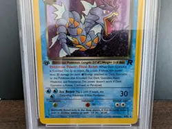 2000 POKEMON TCG ROCKET #8 DARK GYARADOS 1ST EDITION HOLO PSA 9 MINT with SWIRL - Image 5