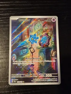 Pokemon Cards Bronzor 170/162 Temporal Forces Illustration Rare NM - Image 1