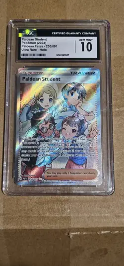 Paldean Student CGC 10 Ultra Rare Holo SV: Paldean Fates 230/091 Pokemon TCG - Image 1