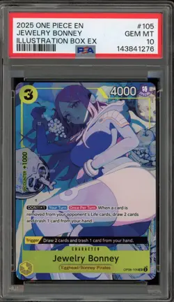 One Piece CCG Jewelry Bonney Illustration Bx. EX OP08-105 PSA 10 Gem Mint - Image 1