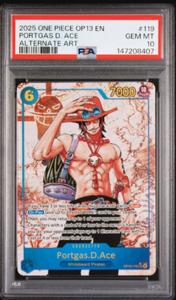 Bandai Portgas D. Ace OP13-119 Carrying on His Will Alt Art Foil PSA 10 - Image 1