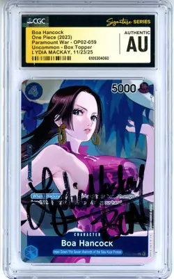 CGC Authentic Signed Lydia Mackay One Piece Boa Hancock (Box Topper) OP02-059 - Image 1