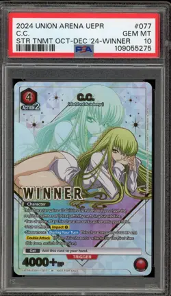 Union Arena C.C Store Tournament Oct-Dec '24 Winner #077 PSA 10 Gem Mint - Image 1