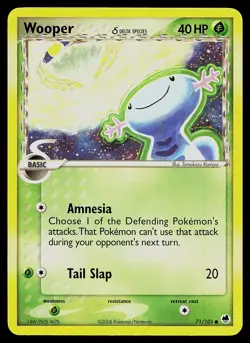 Pokemon Card - Wooper Dragon Frontiers 71/101 Common - Image 1