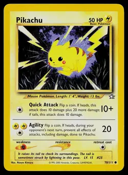 Pokemon Card - Pikachu Neo Genesis 70/111 Common - Image 1