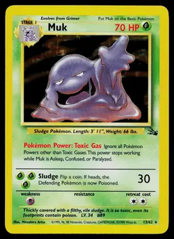 Pokemon Card - Muk Fossil 13/62 Holo Rare - Image 1