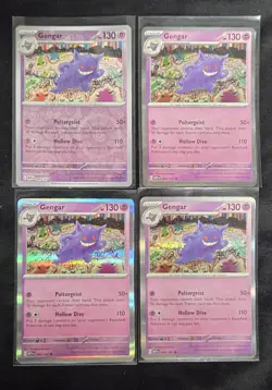 Gengar 4x Lot 094/165 Holo Rare Pokemon Card 151 (3 holo 1 reverse) - Image 1