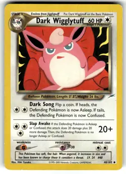 Dark Wigglytuff Neo Destiny 40/105 Unlimited Edition Regular Card LP - Image 1