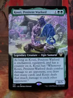 MTG Card: Kosei, Penitent Warlord (Kamigawa: Neon Dynasty) EXTENDED ART - Image 1