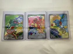 Pokemon TCG First Partner Illustration Collection Kanto Gen 1 3 x Cards - Image 1