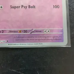 Pokemon TCG Mewtwo 059/142 SV01 Rare Regular Card 2024 Super Psy Bolt - Image 2