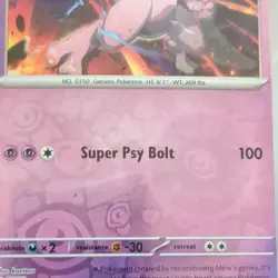 Pokemon TCG Mewtwo 059/142 SV01 Rare Regular Card 2024 Super Psy Bolt - Image 5