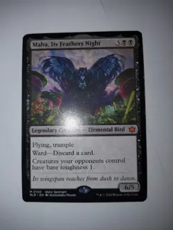 Maha, Its Feathers Night Bloomburrow Lightly Played Excellent Condition. MTG - Image 1