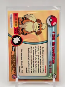 Carte Pokemon Topps Growlithe #58 - Image 2
