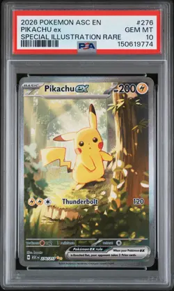 2026 POKEMON ASC EN-ASCENDED HEROES SPECIAL ILLUSTRATION RARE PIKACHU EX PSA 10 - Image 1