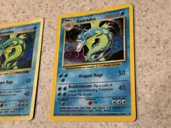 (2) Pokemon Card - Gyarados Base Set (Shadowless) 6/102 Holo & Non Shadowless HP - Image 3