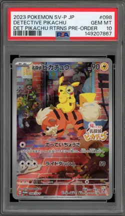 Pokemon Detective Pikachu Returns Preorder JPN Promo 098/SV-P PSA 10 Gem Mint - Image 1