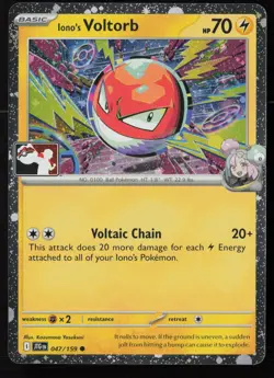 Pokemon Iono's Voltorb 047/159 Prize Pack Series 8 Cosmo Holo Pack Fresh - NM - Image 1