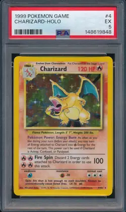 1999 Pokemon Game 4 Charizard Holo PSA 5 EX - 148619848 - Image 1