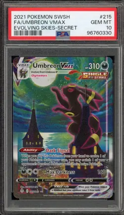 Pokemon Umbreon VMAX Evolving Skies Secret Rare Full Alt Art #215 PSA 10 - Image 1