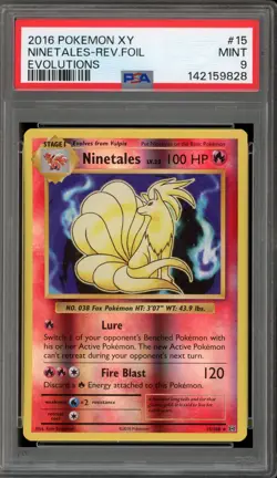 Pokemon Ninetales XY Evolutions Reverse Holo Rare #15 PSA 9 Mint - Image 1
