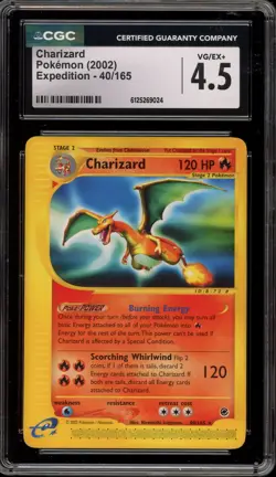 Pokemon Charizard Expedition NON Holo Rare #40 CGC 4.5 - Image 1