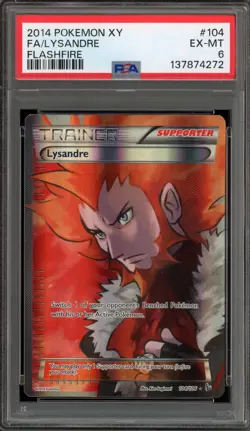Pokemon Lysandre XY Flashfire Full Art #104 PSA 6 - Image 1