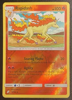 Rapidash Reverse Holo Uncommon 18/181 Pokemon TCG Sun & Moon Team Up NM FreeShip - Image 1