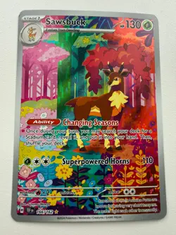 Pokemon Sawsbuck Illustration Rare 166/162 SV05 Temporal Forces Changing Seasons - Image 1