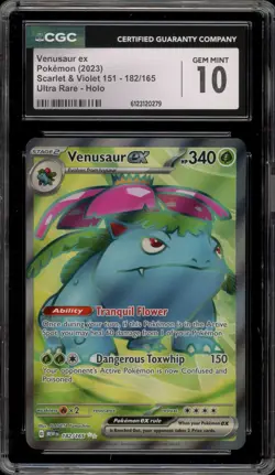 Pokemon Venusaur ex 151 MEW EN Ultra Rare #182 CGC 10 Gem Mint - Image 1