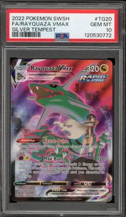 Pokemon Rayquaza VMAX Silver Tempest Trainer Gallery Full Art #TG20 PSA 10 - Image 1