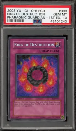 Yu-Gi-Oh! Ring of Destruction Pharaonic Guardian 1st Ed Secret PGD-000 PSA 10 - Image 1