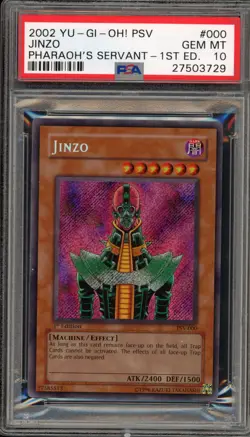 Yu-Gi-Oh! Jinzo Pharaoh's Servant 1st Edition Secret Rare PSV-000 PSA 10 - Image 1