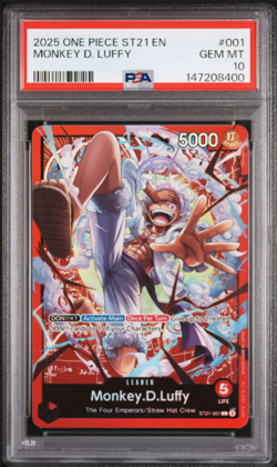 Monkey D. Luffy Leader ST21-001 Starter Deck Gear 5 2025 Foil LOW POP!!! PSA 10 - Image 1