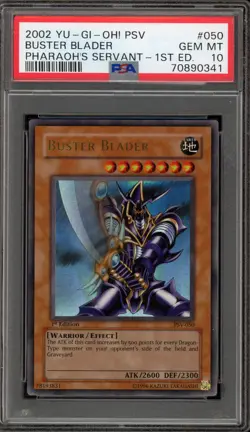 Yu-Gi-Oh! Buster Blader Pharaoh's Servant 1st Edition Ultra Rare PSV-050 PSA 10 - Image 1