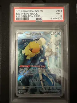 Pokemon TCG Misty's Psyduck Destined Rivals 193/182 Illustration Rare PSA 9 - Image 1