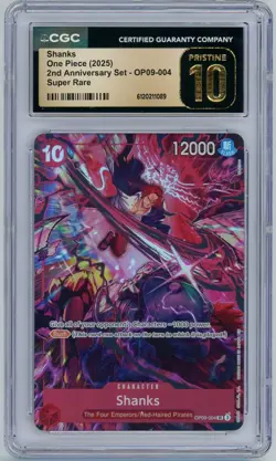 2025 One Piece English 2nd Anniversary Set Shanks OP09-004 CGC Pristine 10 - Image 1