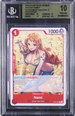 One Piece Japanese Nami ST01-007 Tournament Pack Vol. 3 Promo BGS 10 - Image 1