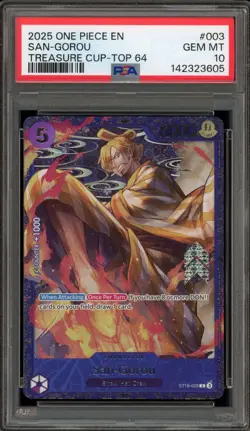One Piece CCG San-Gorou Treasure Cup Top 64 ST18-003 PSA 10 Gem Mint - Image 1
