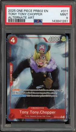 One Piece CCG Tony Tony.Chopper PRB02 Alternate Art OP10-011 PSA 9 Mint - Image 1