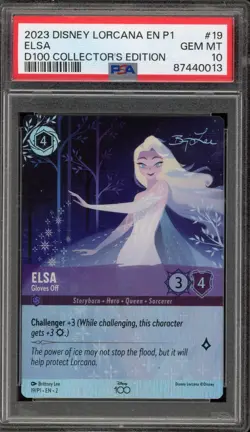 Disney Lorcana Elsa Gloves Off D100 Collector's Edition #19 PSA 10 Gem Mint - Image 1
